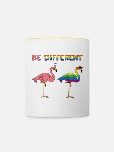 abweichen - Tasse zweifarbig - Weiß/Gelb