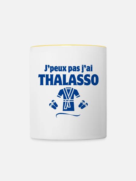 Thalassotherapie, Massage, Tonerde - Tasse zweifarbig - Weiß/Gelb