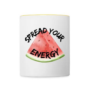 Spread your Energy - Contrasting Mug - white/yellow - Front