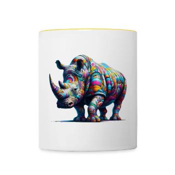 Rhinoceros - Contrasting Mug - white/yellow - Front