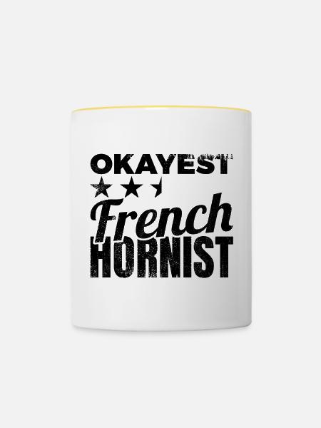 Okayest Waldhornist - Tasse zweifarbig - Weiß/Gelb