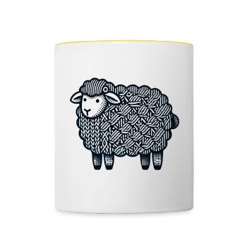 Knitted Sheep - Tasse zweifarbig - Weiß/Gelb - Vorne
