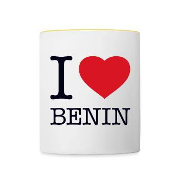 I LOVE BENIN - Contrasting Mug - white/yellow - Front