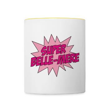 Super Belle-Mère / Fête des Mères - Mug contrasté - blanc/jaune - Devant