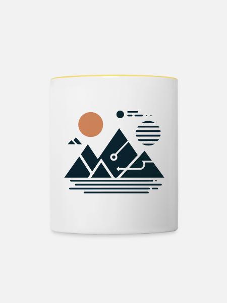 Gebirge - Tasse zweifarbig - Weiß/Gelb
