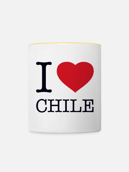 I LOVE CHILE - Tasse zweifarbig - Weiß/Gelb