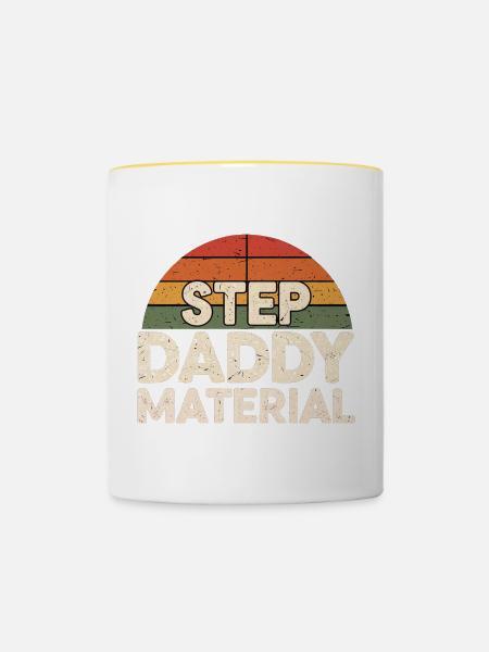 Step Daddy Material 18 - Tasse zweifarbig - Weiß/Gelb