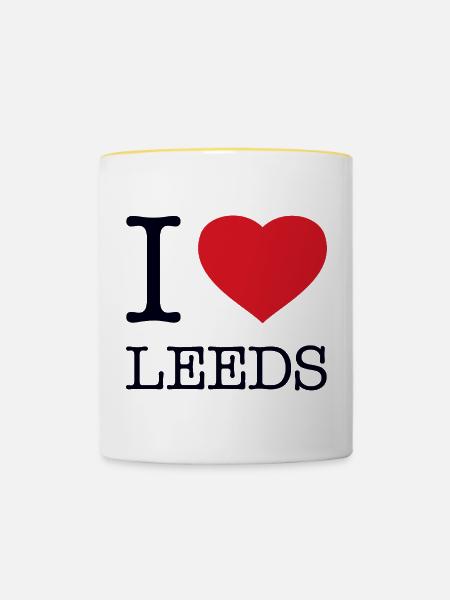 I LOVE LEEDS - Tasse zweifarbig - Weiß/Gelb