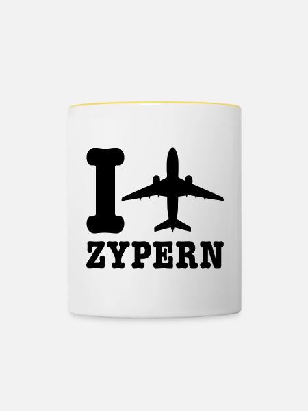 Zypern Urlaub - Tasse zweifarbig - Weiß/Gelb
