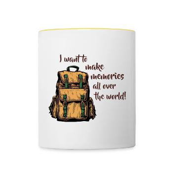Ich möchte Erinnerungen schaffen - Tasse zweifarbig - Weiß/Gelb - Vorne