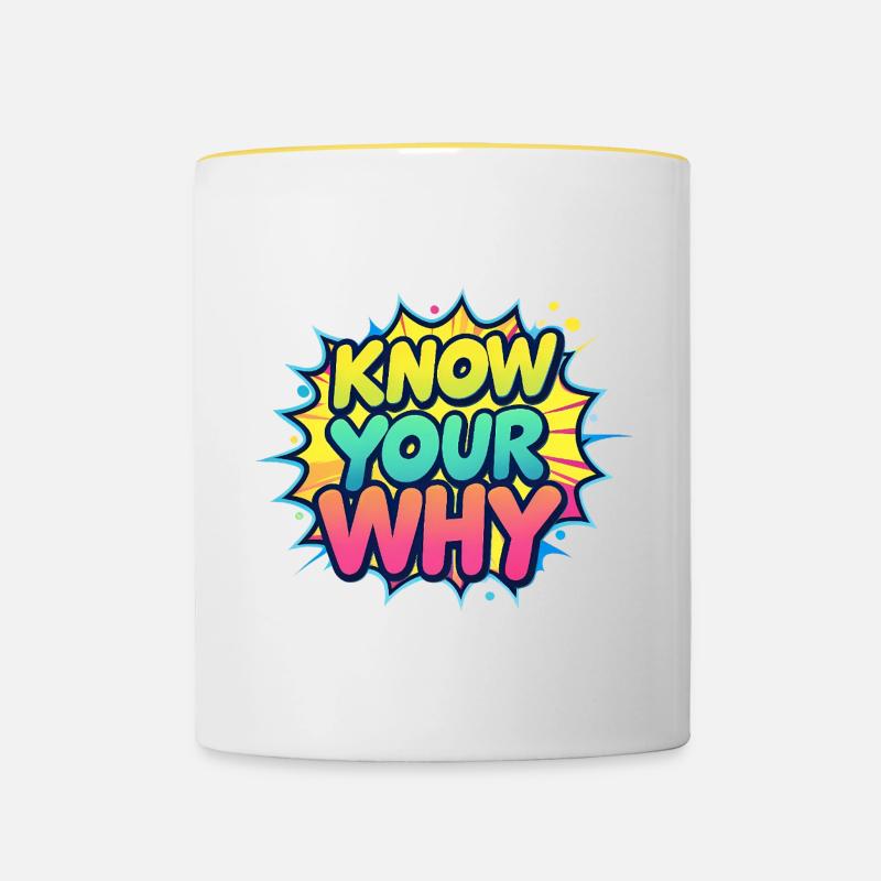 Sachez pourquoi - Mug contrasté - blanc/jaune