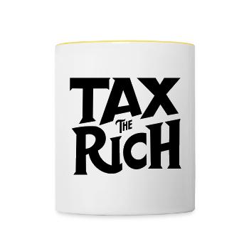 Tax the Rich - Tasse zweifarbig - Weiß/Gelb - Vorne