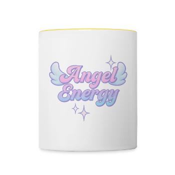 Angel Energy / Y2K Design - Contrasting Mug - white/yellow - Front