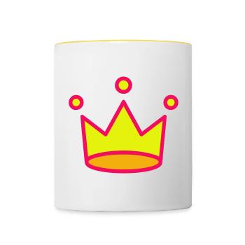 Crown Icon - Tasse zweifarbig - Weiß/Gelb - Vorne