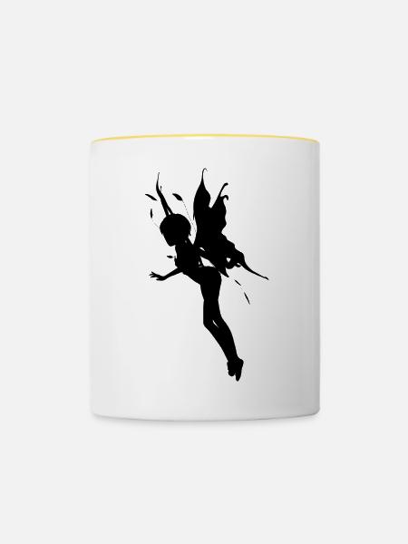 Kleine Fee - Tasse zweifarbig - Weiß/Gelb