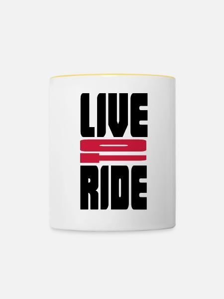 biker - Tasse zweifarbig - Weiß/Gelb