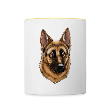 German Shepherd - Tasse zweifarbig - Weiß/Gelb - Vorne