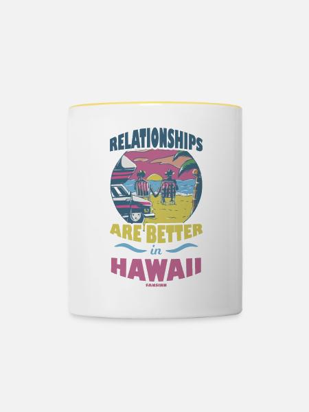 Hawaii - Tasse zweifarbig - Weiß/Gelb