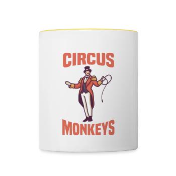 NOT MY CIRCUS NOT MY MONKEYS Geschenke - Tasse zweifarbig - Weiß/Gelb - Vorne