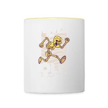 Courir - Mug contrasté - blanc/jaune - Devant