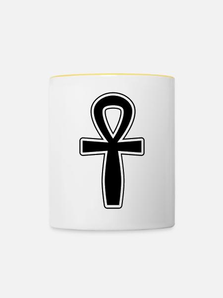 Anch Symbol - Tasse zweifarbig - Weiß/Gelb