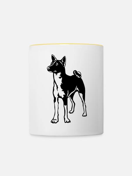 Basenji - Tasse zweifarbig - Weiß/Gelb