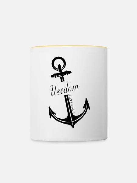 Usedom - Tasse zweifarbig - Weiß/Gelb