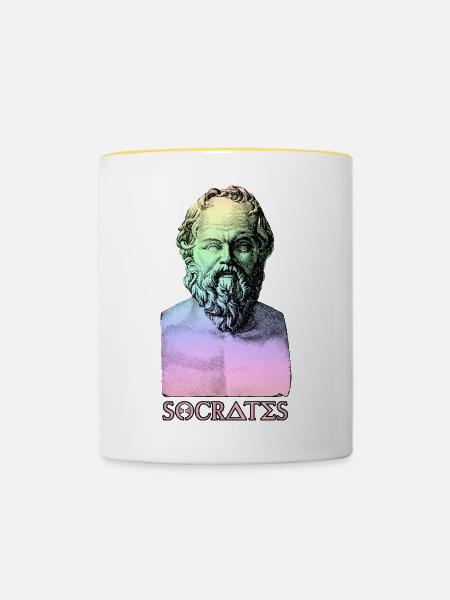 Sokrates - Tasse zweifarbig - Weiß/Gelb