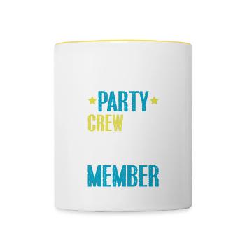 Berlin Party Crew - Tasse zweifarbig - Weiß/Gelb - Vorne