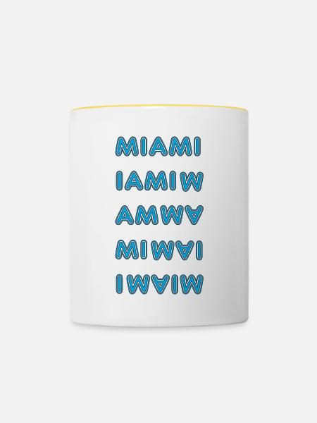 Miami Blau - Tasse zweifarbig - Weiß/Gelb