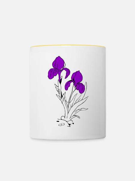 Lilie - Tasse zweifarbig - Weiß/Gelb