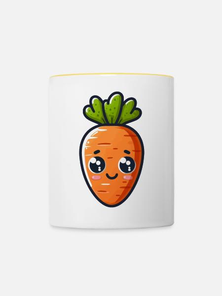 Süße Karotte - Tasse zweifarbig - Weiß/Gelb