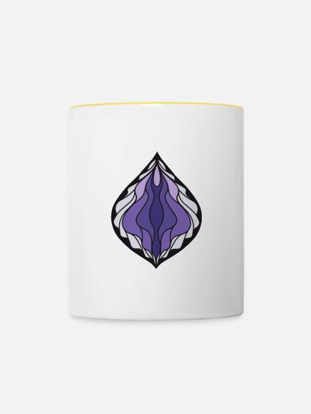 Digital Vulva - Tasse zweifarbig - Weiß/Gelb
