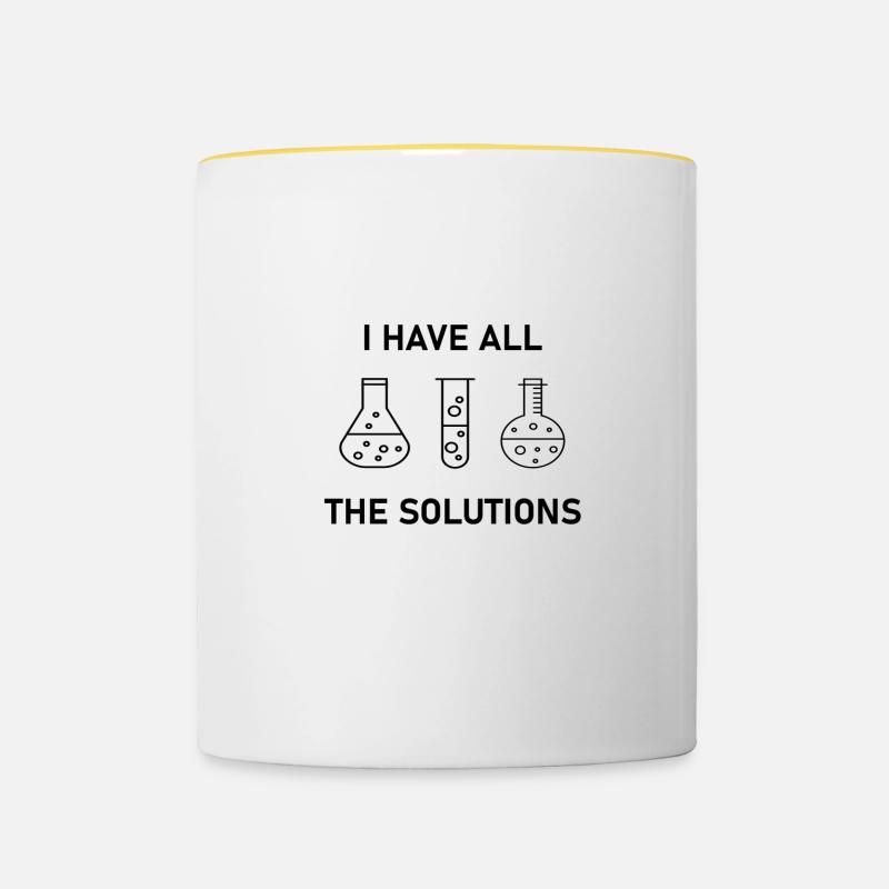 Chemik Gift Science Nerd Solutions Labor Lab - Kubek dwukolorowy - biały/żółty