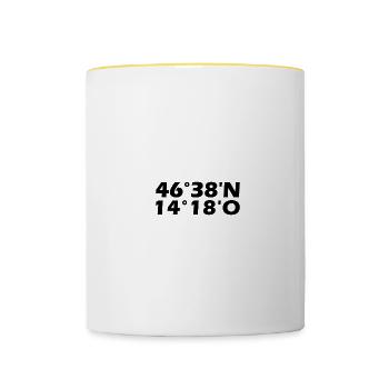 Coordonnées de Klagenfurt - Mug contrasté - blanc/jaune - Devant