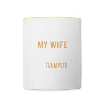 Play the Trumpet Musicians Gift - Contrasting Mug - white/yellow - Front