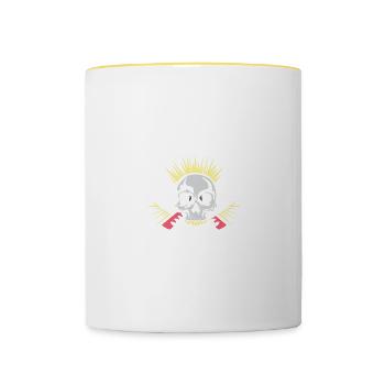I am a butcher meat market person gift - Contrasting Mug - white/yellow - Front