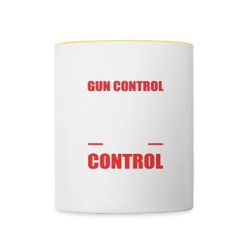 Es geht um die Kontrolle Hobbyist Geschenk - Tasse zweifarbig - Weiß/Gelb - Vorne