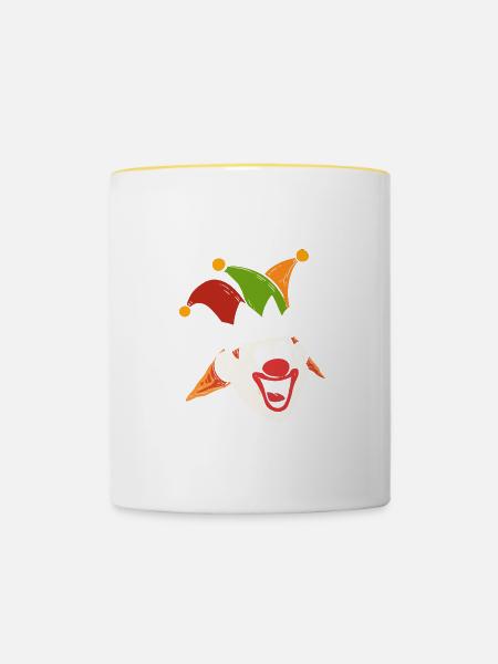 Happy Clown Akrobat Gift - Tasse zweifarbig - Weiß/Gelb