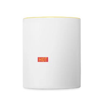 Professeur de musique chaude Cadeau de petit ami fier - Mug contrasté - blanc/jaune - Devant