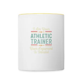 Your argument is invalid Strict Trainer Gesche - Contrasting Mug - white/yellow - Front