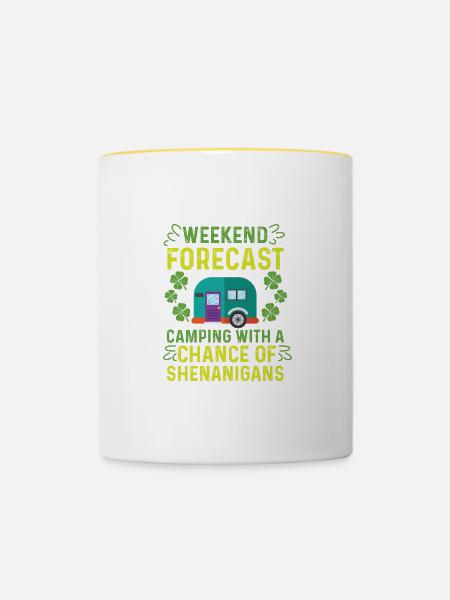 Pop-up-Spielereien Wohnmobil Geschenk - Tasse zweifarbig - Weiß/Gelb