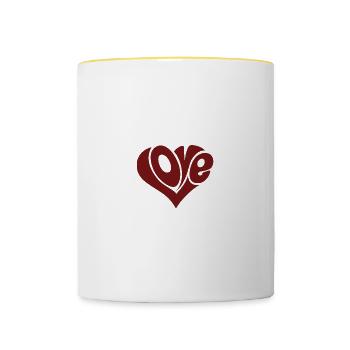 Funny quote Headmaster loves her school primary school - Contrasting Mug - white/yellow - Front