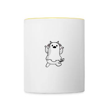 Ghost Cow Moo Ich meine Boo lustiges Zitat Kürbis - Tasse zweifarbig - Weiß/Gelb - Vorne