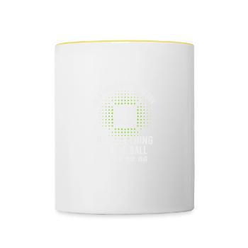 In a world where we can be anything, be - Contrasting Mug - white/yellow - Front