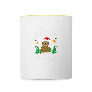 Assez proche Sloth Christmas Santa Sloth Christmas - Mug contrasté - blanc/jaune - Devant