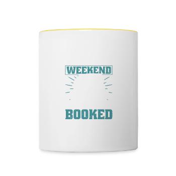 My weekend is fully booked - Contrasting Mug - white/yellow - Front