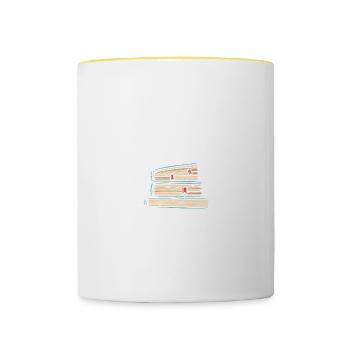 Dinosaurier las nicht so aus, was mit ihnen passie - Tasse zweifarbig - Weiß/Gelb - Vorne