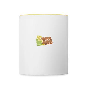 I would rather eat chocolate - Contrasting Mug - white/yellow - Front