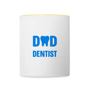Ich bin ein Vater und ein Zahnarzt, nichts macht m - Tasse zweifarbig - Weiß/Gelb - Vorne